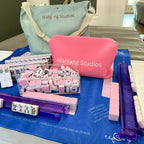 Mahjong Bundle-Green Tote/Pink Tiles