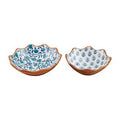 Block Print Scalloped Bowl Set
