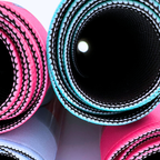 Mahjong Mat- Blue Scallop Color Wave