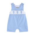 Periwinkle Blue Crosses Smocked JonJon