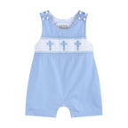 Periwinkle Blue Crosses Smocked JonJon