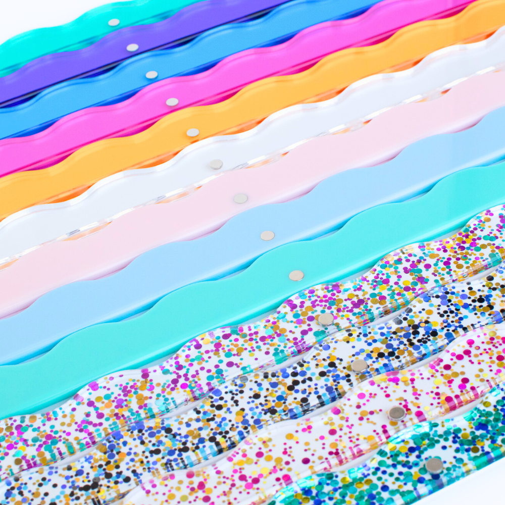 Magnetic Mahjong Pusher-Confetti-Wavy-Multi-Color