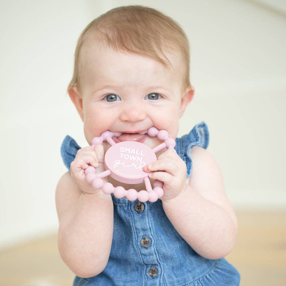 Small Town Girl Happy Teether: Pink