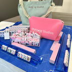 Mahjong Bundle-Green Tote/Pink Tiles