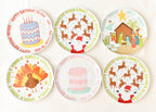 Blue Happy Birthday Cake Melamine Dinner Plate