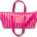 Mahjong Tote Bag-Stripes- Pink & Red