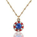 Patriotic Halo Crystal Drop Necklace
