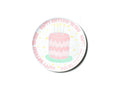 Pink Happy Birthday Cake Melamine Dinner Plate