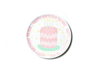 Pink Happy Birthday Cake Melamine Dinner Plate