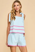 Mint Gingham  Top