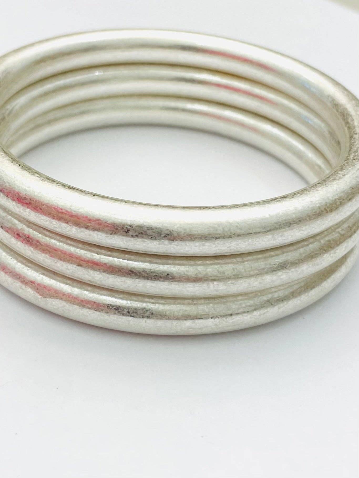 Bold Vintage Bangles- Matte Silver