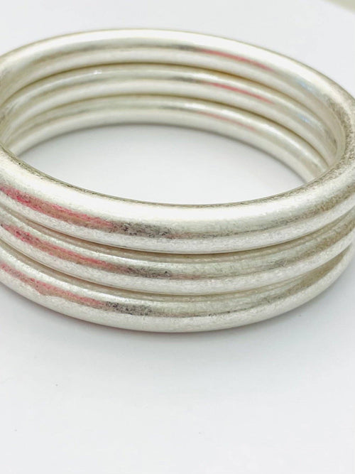 Bold Vintage Bangles- Matte Silver