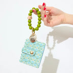 English Garden Blue Keychain Wristlet Wallet