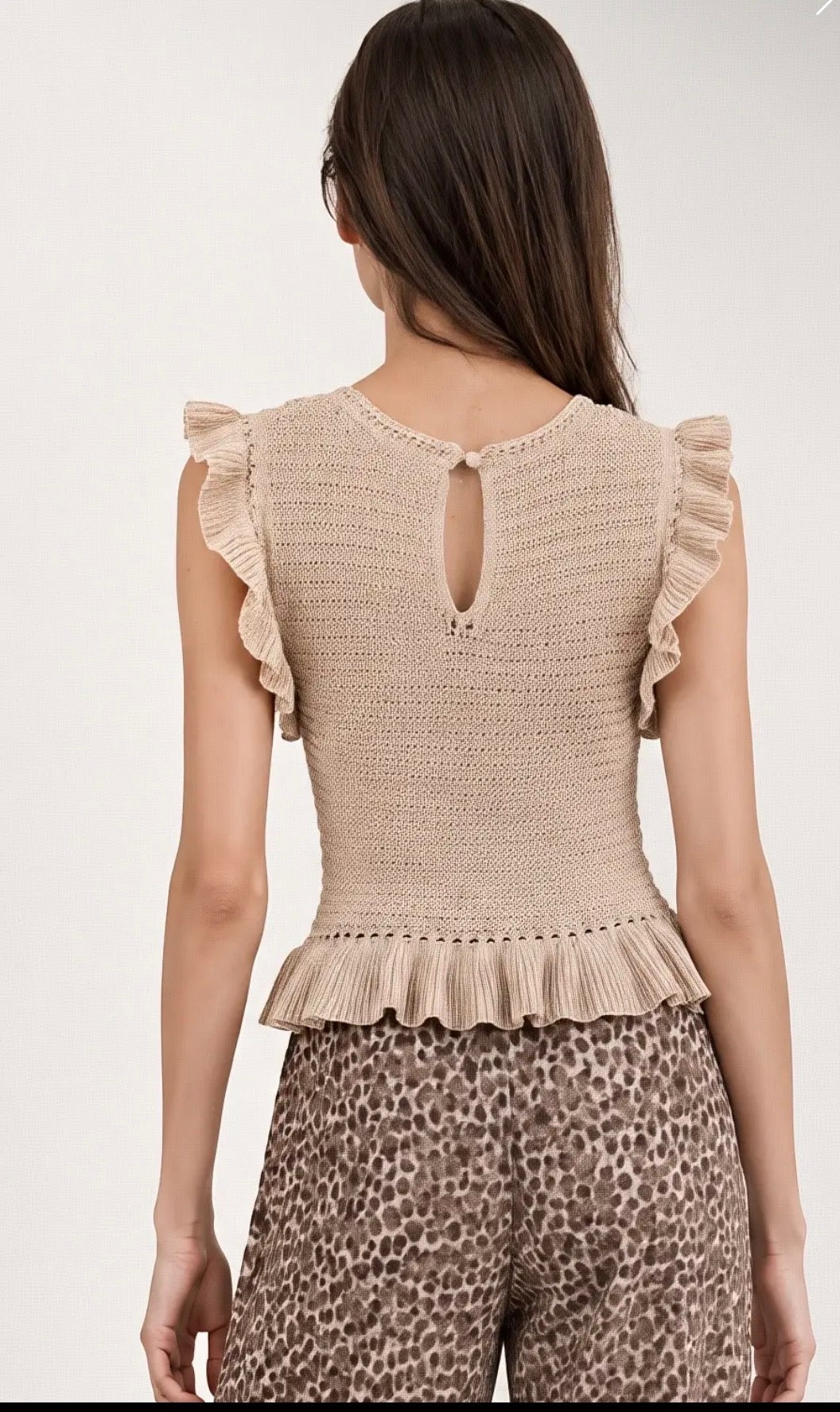 Ruffle Sweater Top