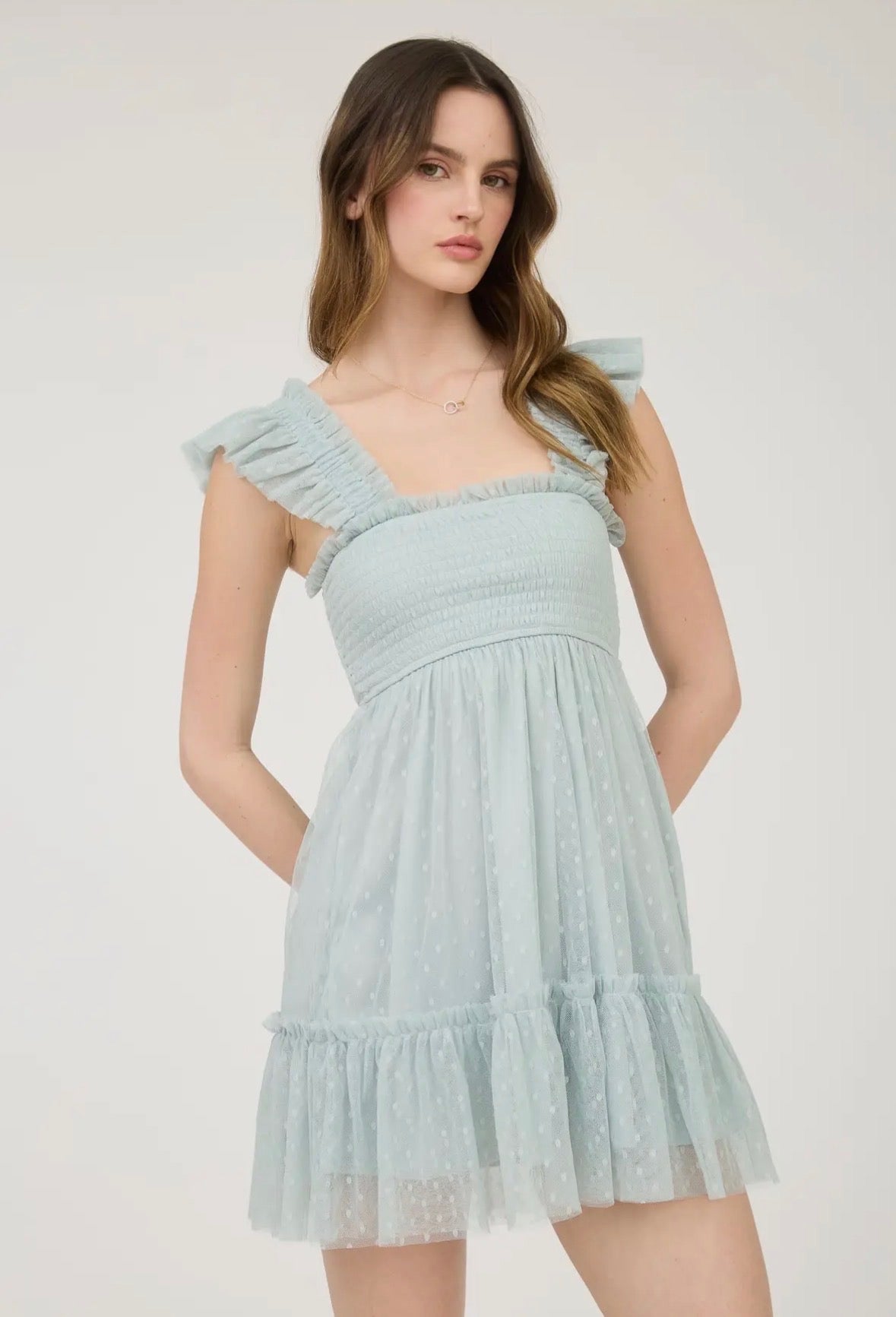 Sage Polka Dot Dress