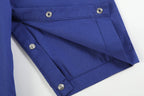 Royal Blue Santa and Sleigh Smocked Overalls: 12-18M