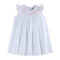 White Big Sister Smocked Bishop Dress: 2T