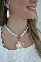 Gold Oval Drop Earrings