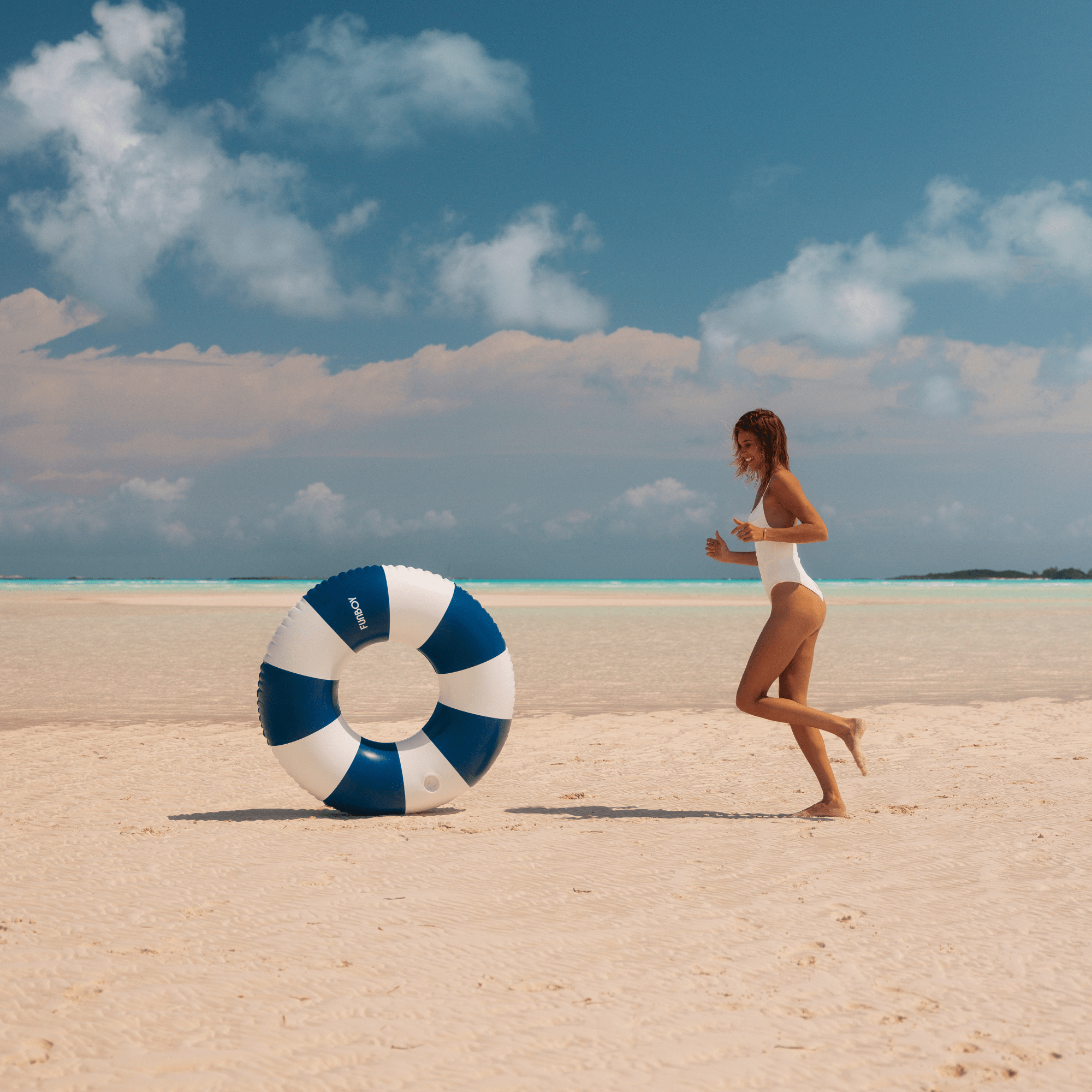 Navy Vintage Stripe Tube Float