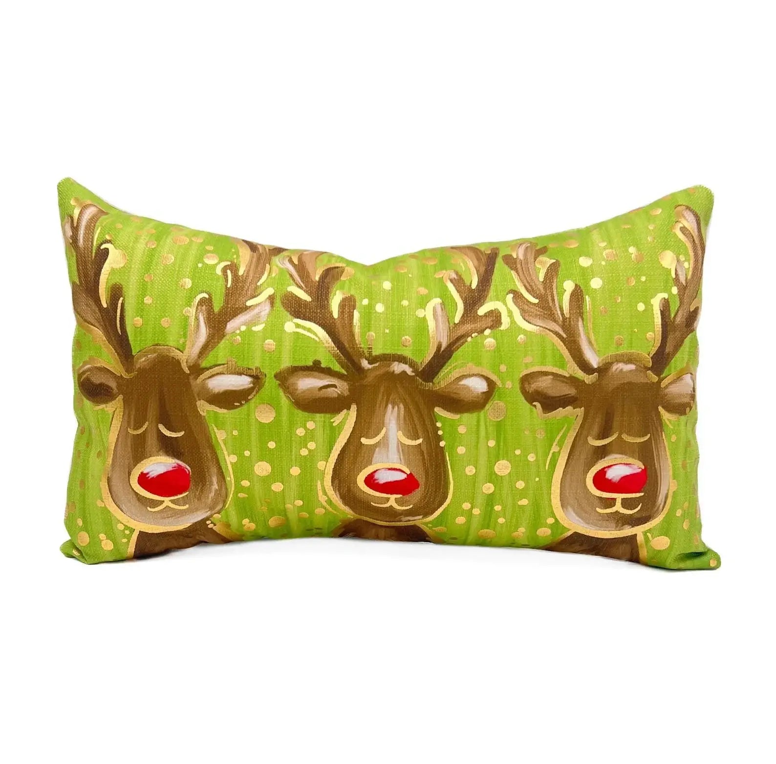 Classic Radiant Reindeer Pillow