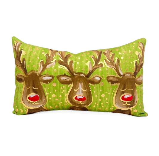 Classic Radiant Reindeer Pillow