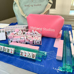 Mahjong Bundle-Green Tote/Pink Tiles