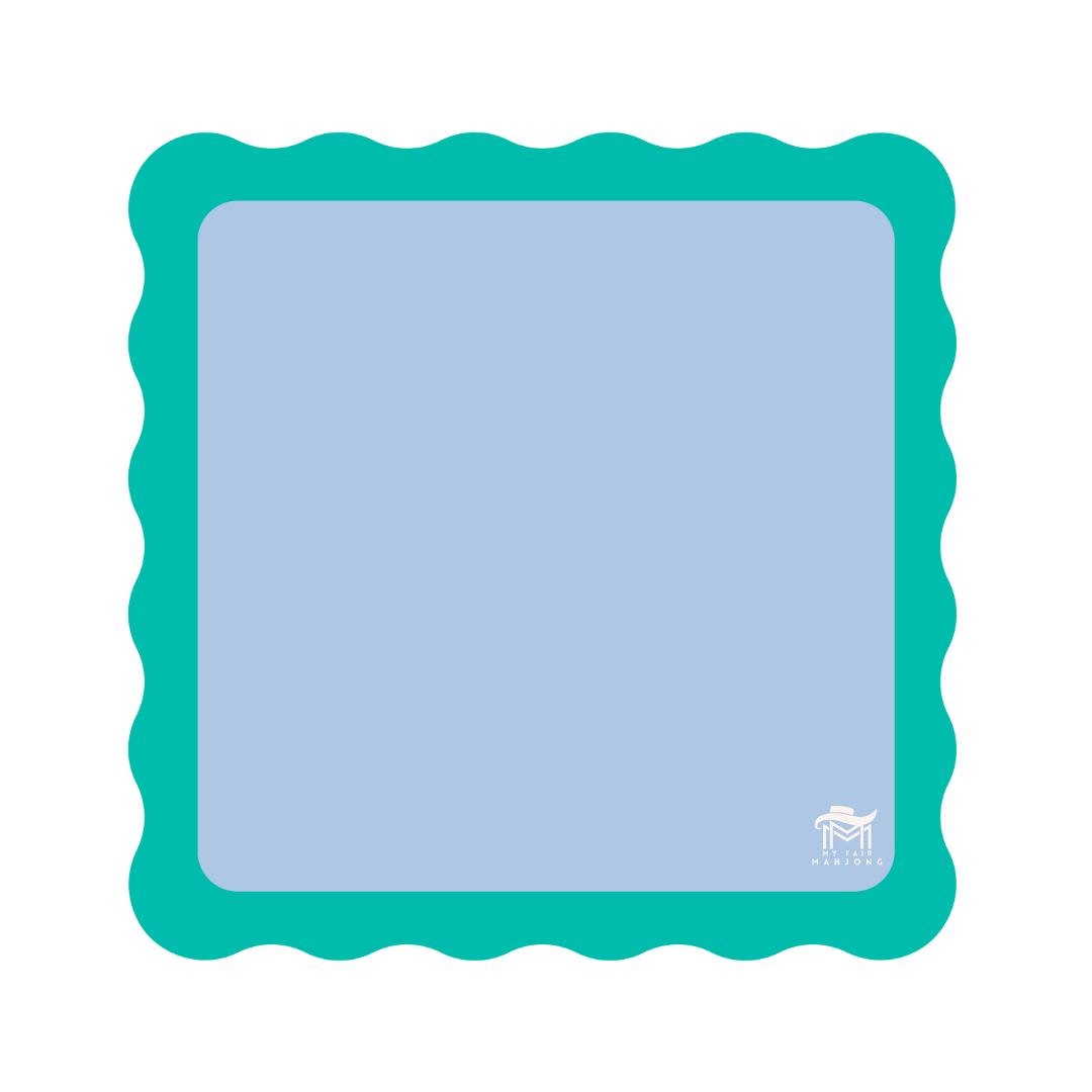 Mahjong Mat- Blue Scallop Color Wave