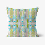 Ava Decorative Abstract Art Throw Pillow Green Blue Mauve: 18x18