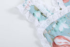 Pink & Blue Floral Ruffle Romper