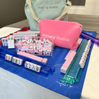 Mahjong Bundle-Green Tote/Pink Tiles