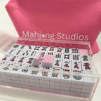 Mahjong Bundle-Green Tote/Pink Tiles