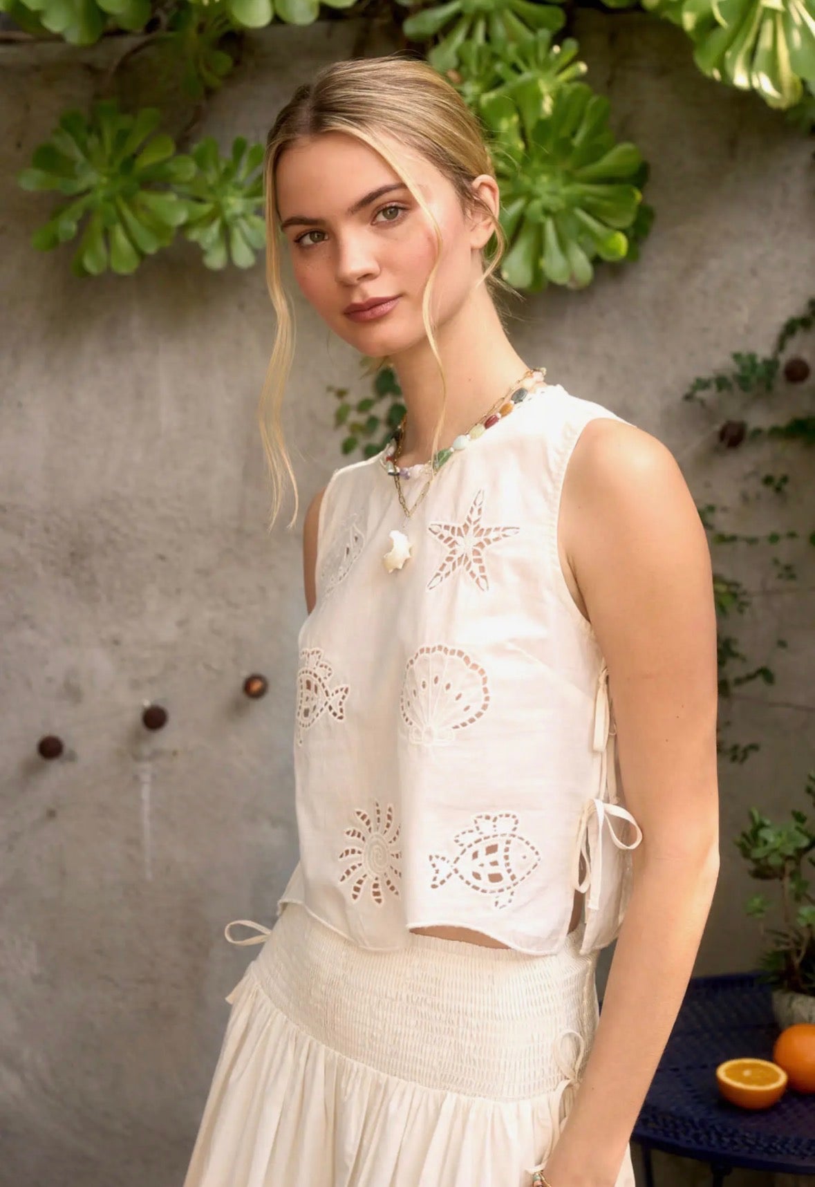 Nautical Eyelet Top