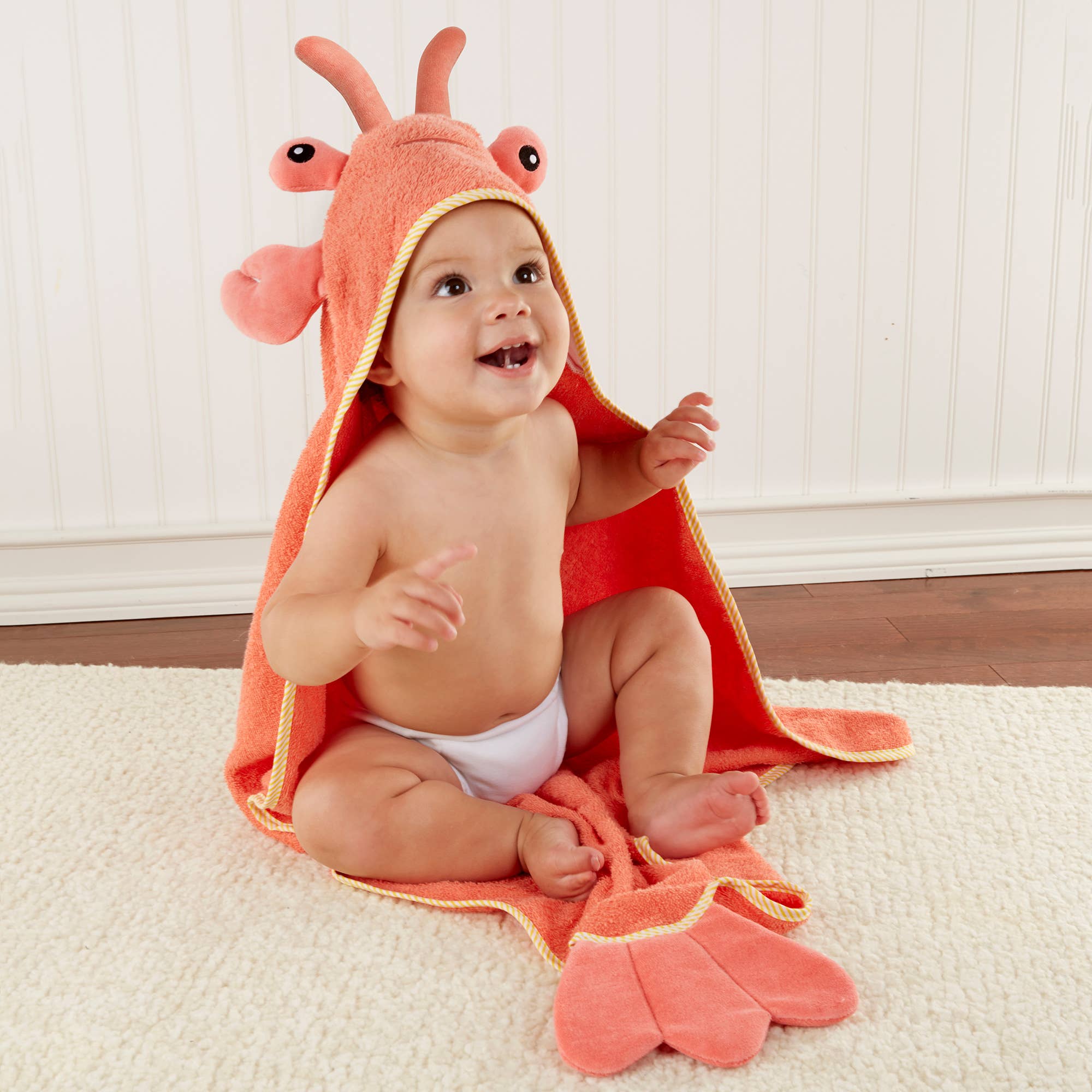 Lobster Laughs Lobster Hooded Towel
