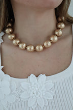 Gold Beaded Necklace 18”