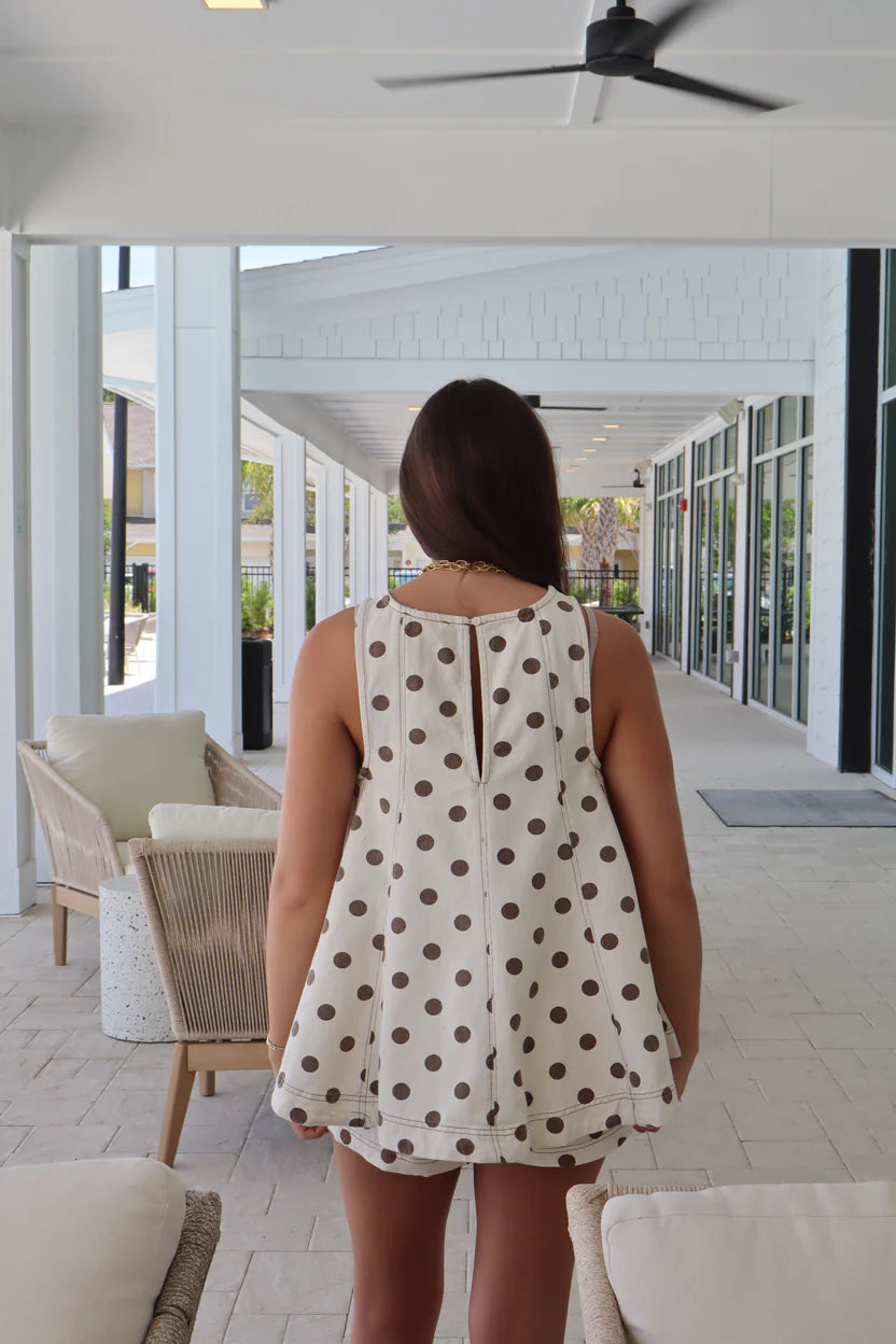 Oatmeal Polka Dot Top