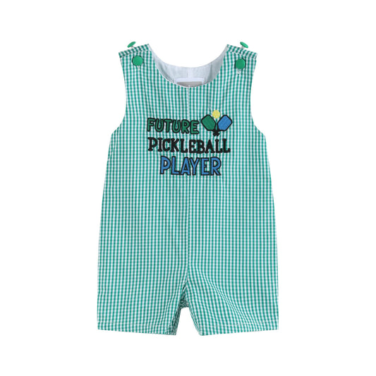 Future Pickleball Player Gingham Romper