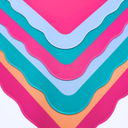 Mahjong Mat- Blue Scallop Color Wave