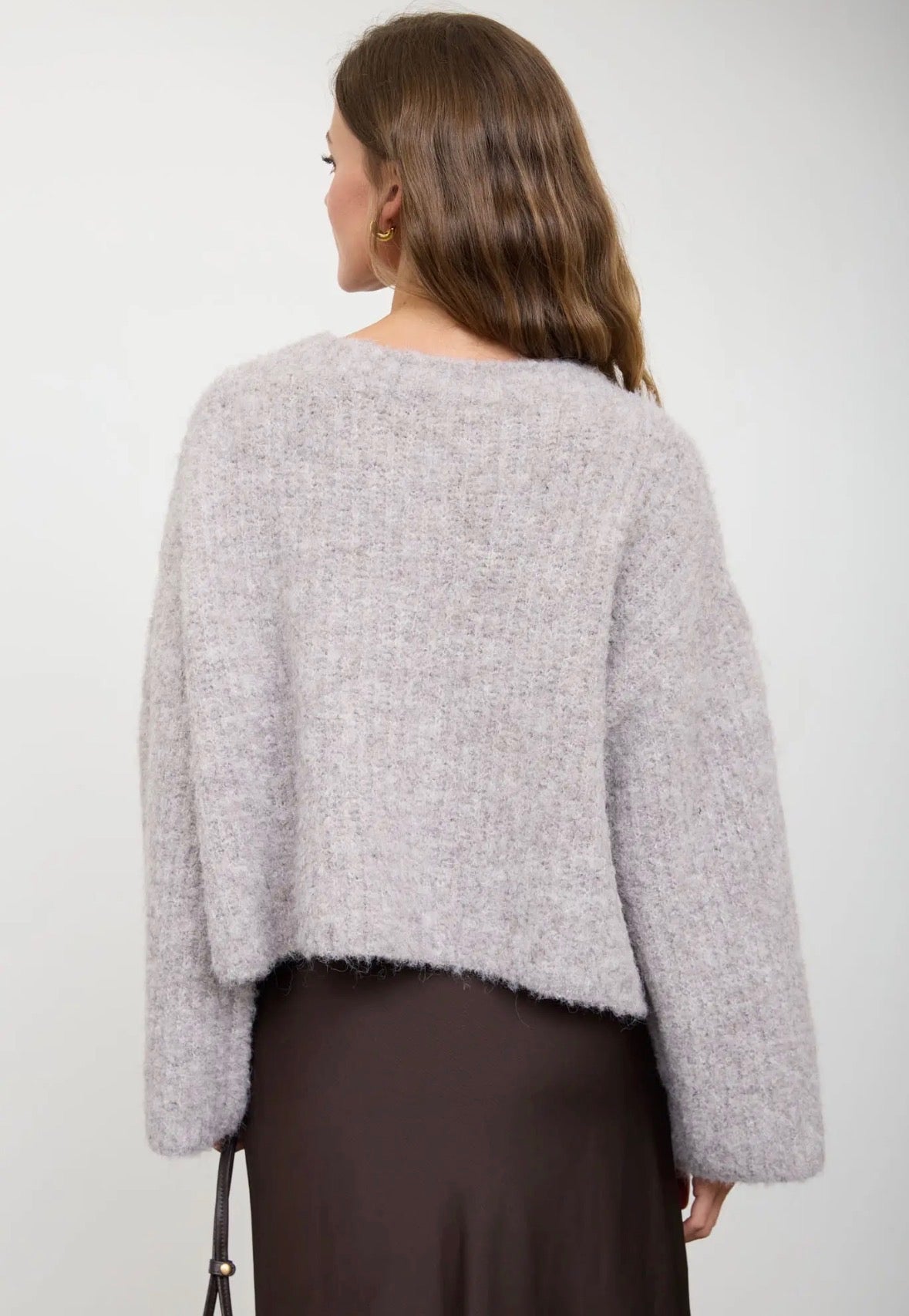 Fuzzy Button Sweater