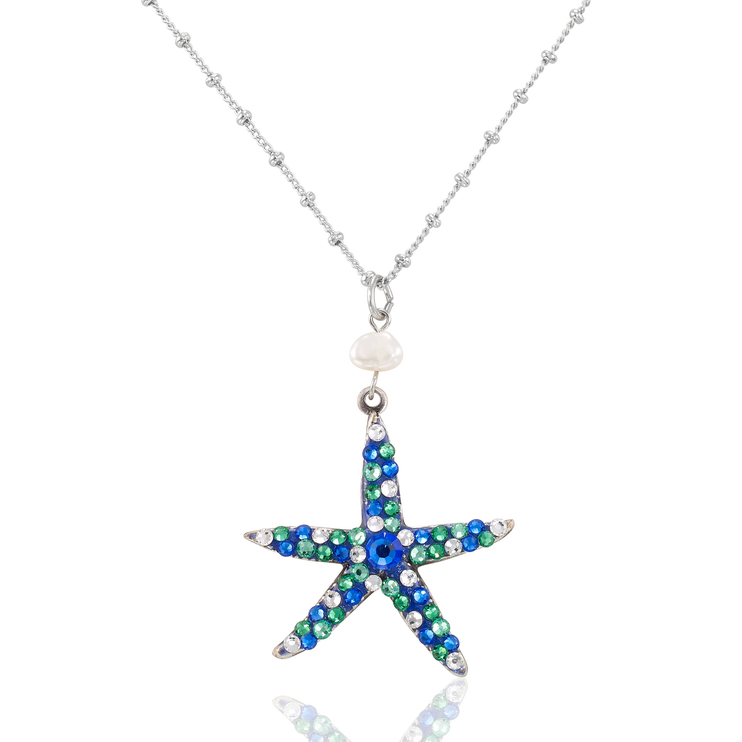Starfish Crystal Pearl Necklace
