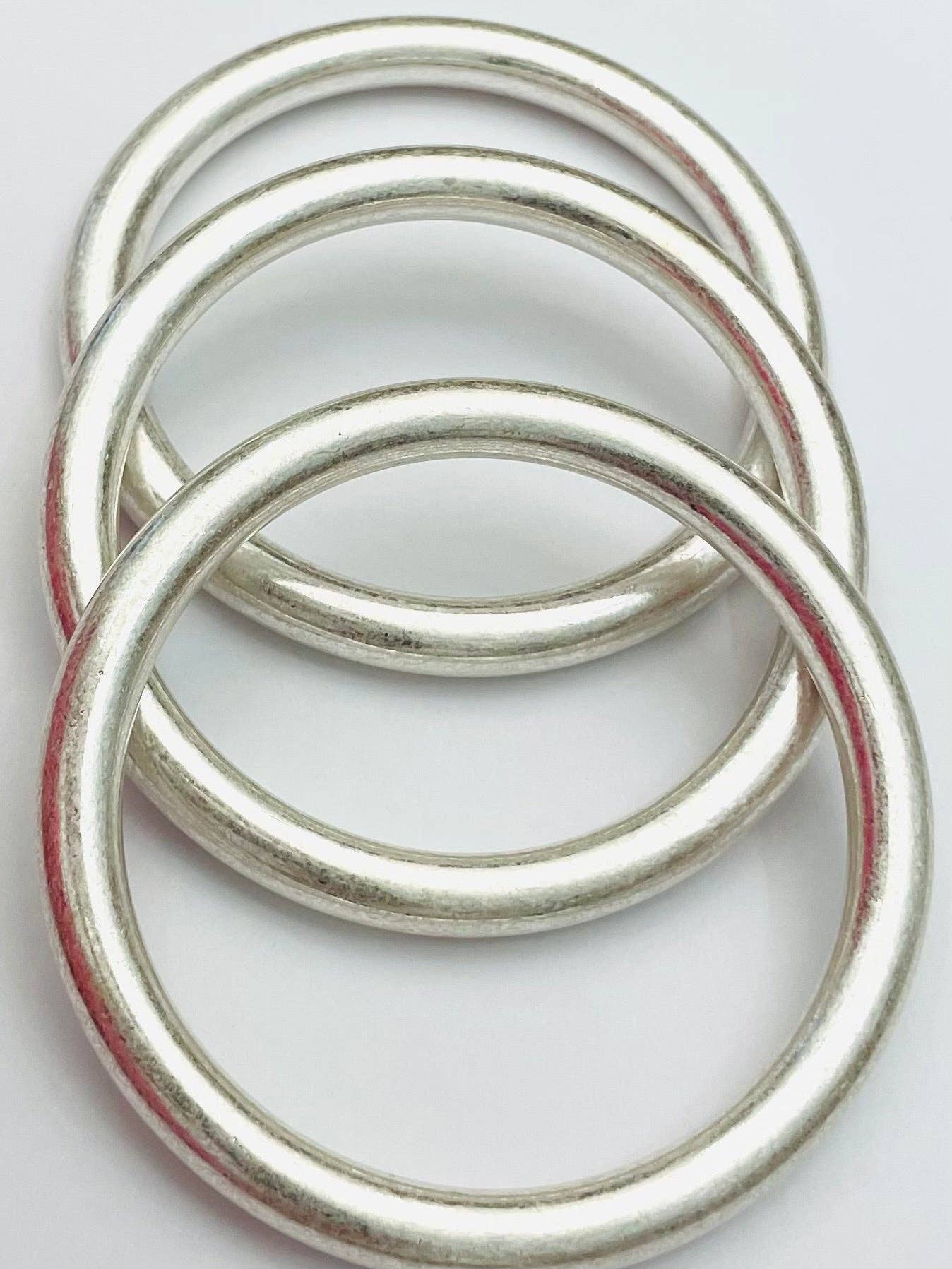 Bold Vintage Bangles- Matte Silver