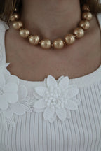 Gold Beaded Necklace 18”