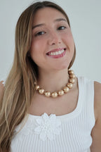 Gold Beaded Necklace 18”