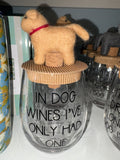 In Dog Wines Glass-Topper Set