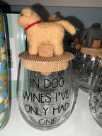 In Dog Wines Glass-Topper Set