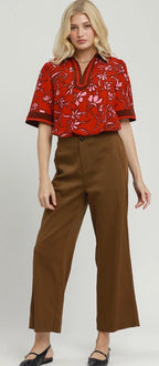 Solid Wide Leg Pants