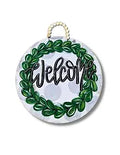 Gray "Welcome" Wreath Hanger + Mini
