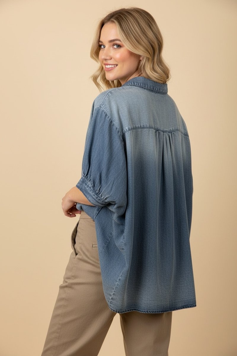 Denim Daydream Plus Size Top