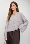 Fuzzy Button Sweater
