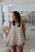 Oatmeal Polka Dot Top