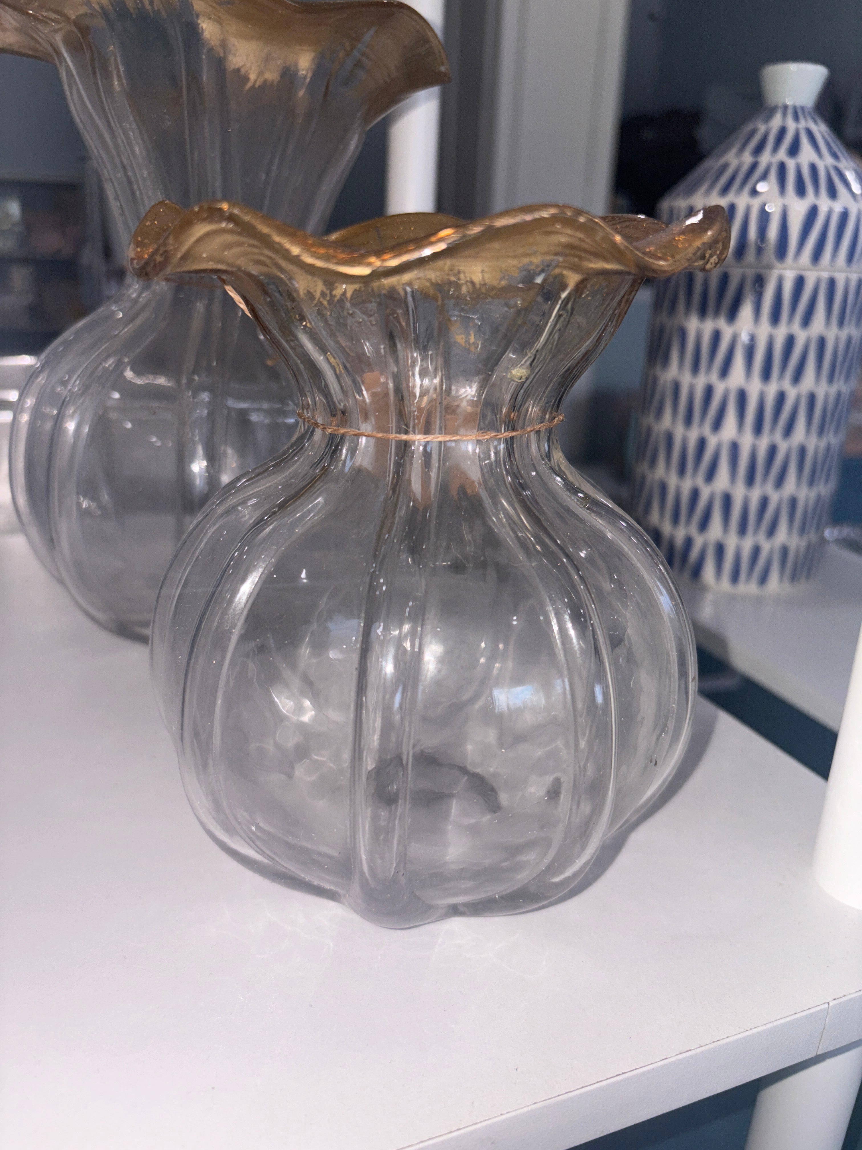 Small Gold Edge Ruffle Vase